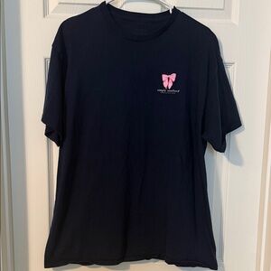 Simply Southern Navy Tee with Pink Bow